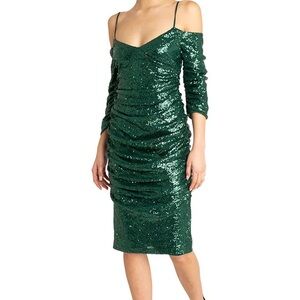 Black Halo Green Sequin Dress